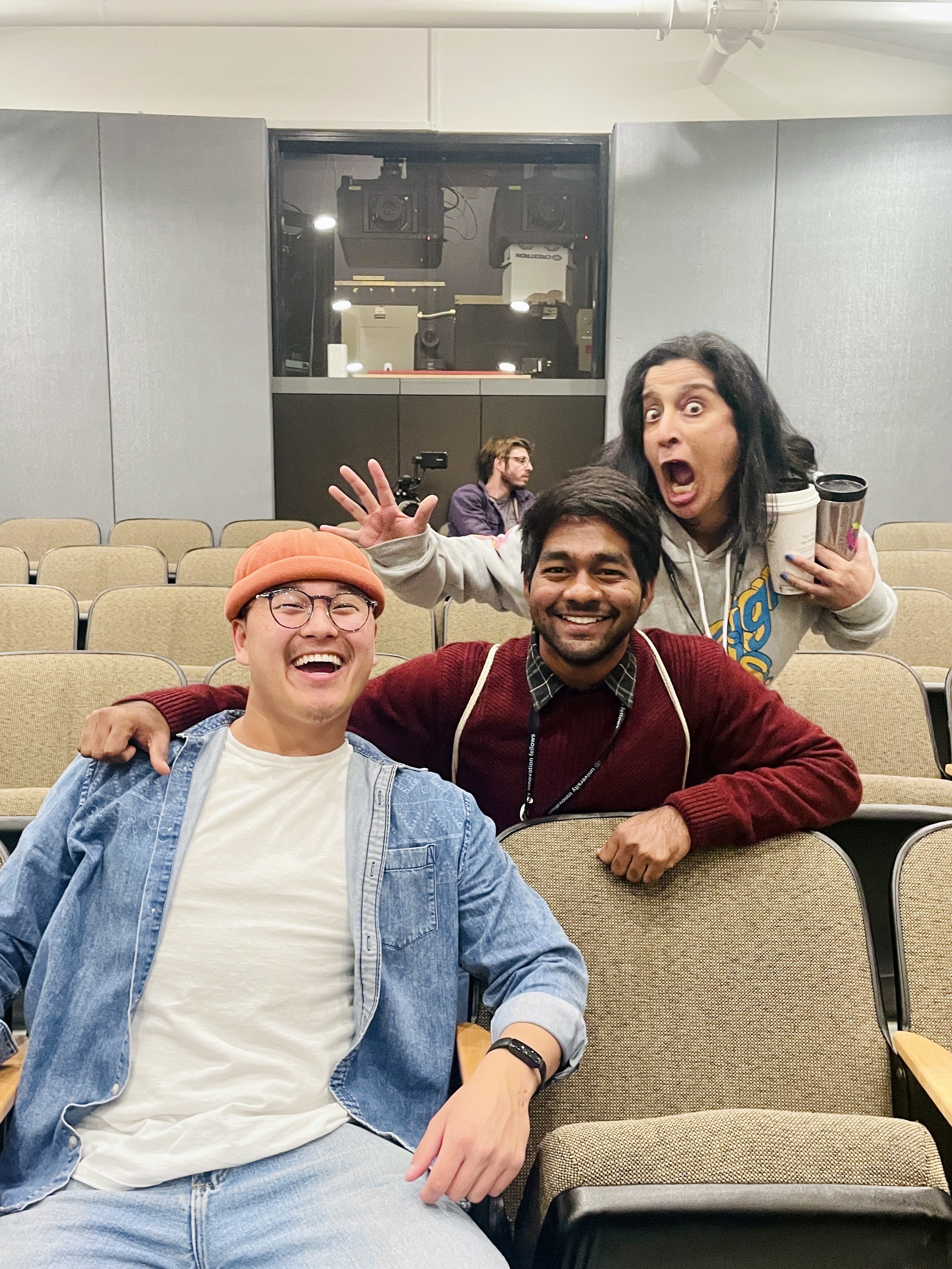 With fellow innovators between sessions