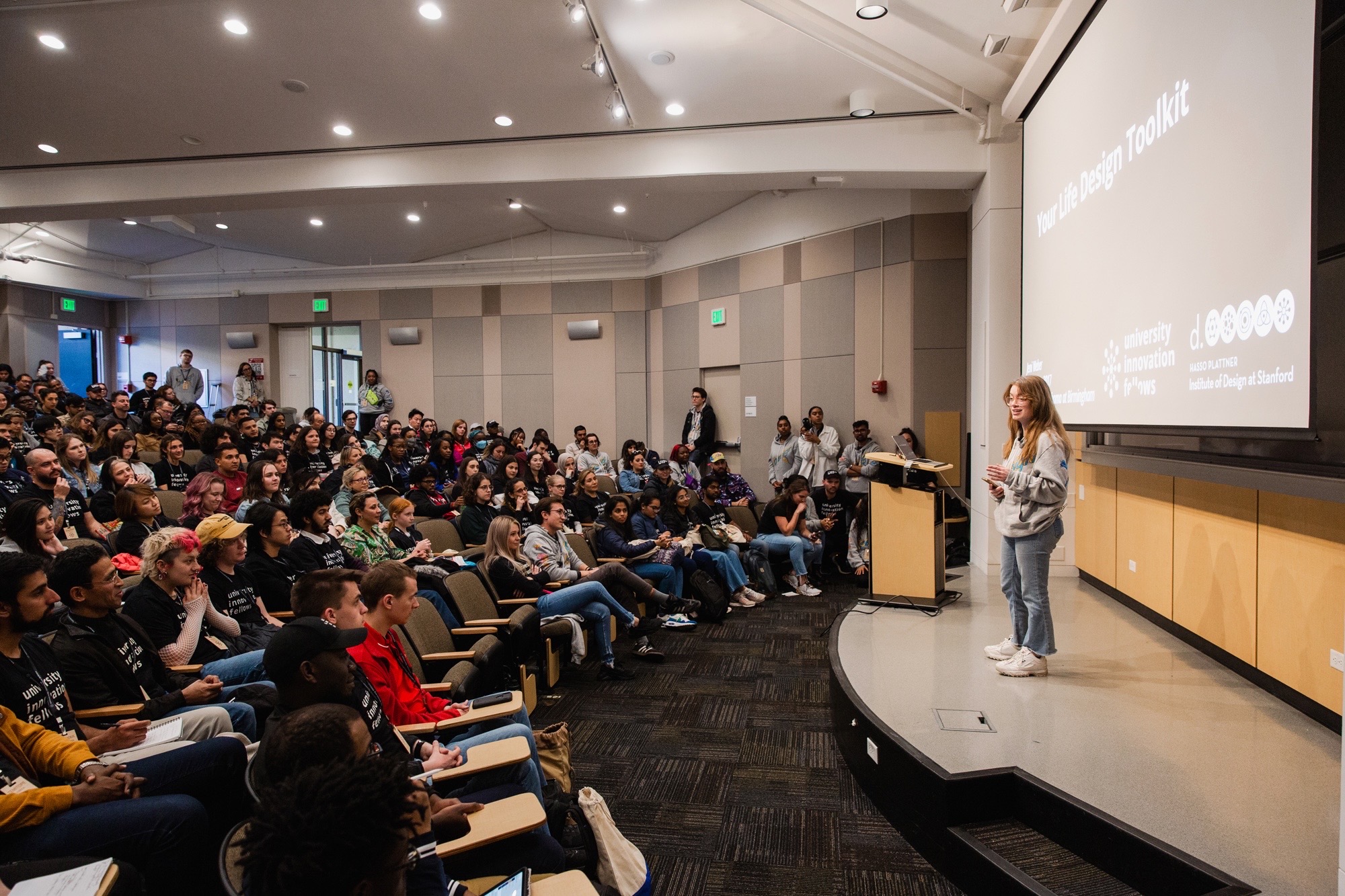 Presentation session with fellows in a lecture hall